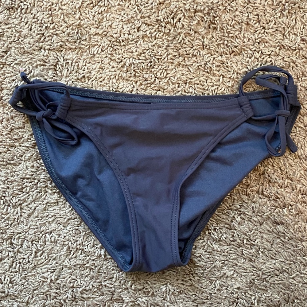 purple tied bikini bottoms
